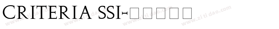 Criteria SSi字体转换